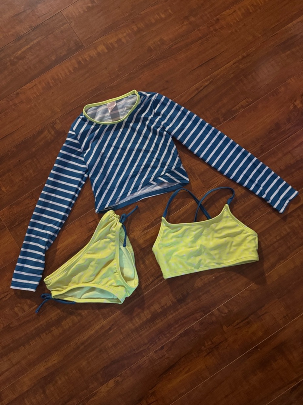 Cat & Jack Blue and Yellow Kids Swim Rashguard Set